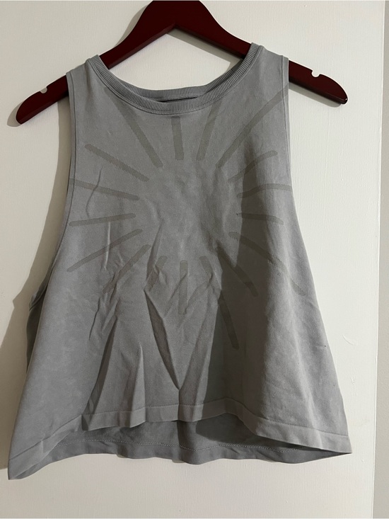 aerie Tops - aerie Light Gray Graphic High-Neck Crop Tank